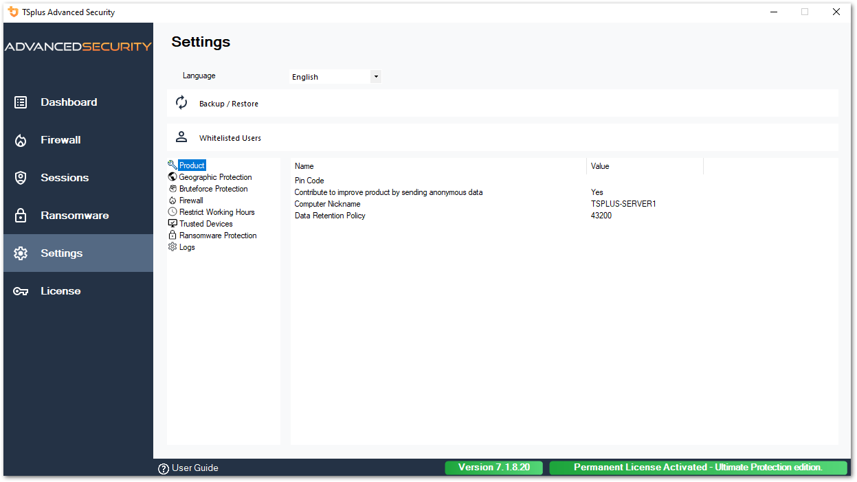 Product Settings 1