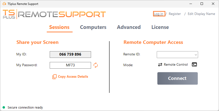 Register button