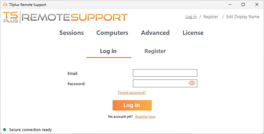 Register menu